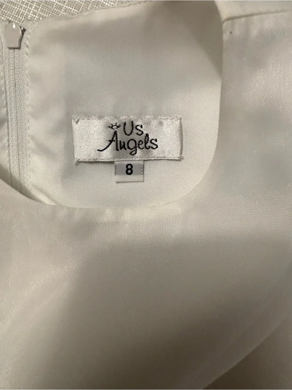 Us Angels White Organza Party Dress with Sash